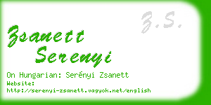 zsanett serenyi business card